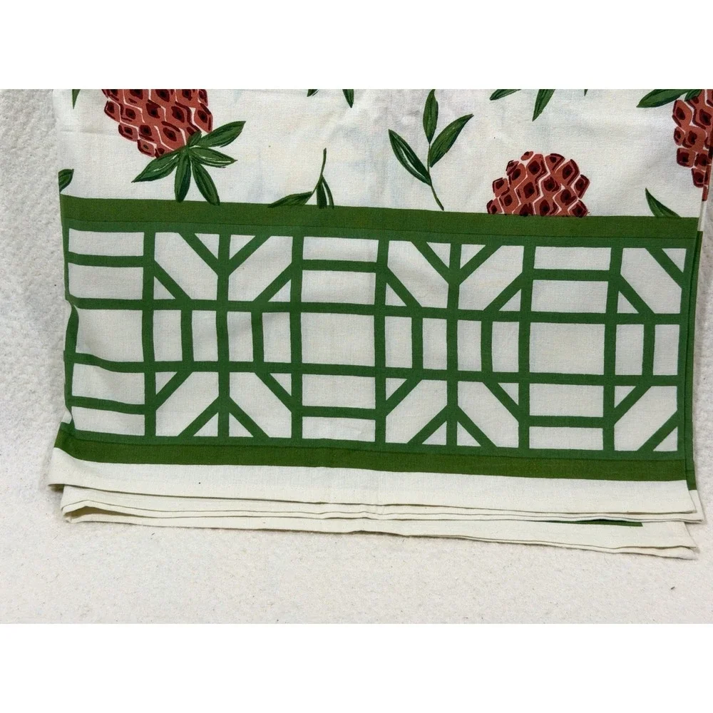Pomegranate‎ Fruit Print Tablecloth 92x60 Cotton Green White Decorative